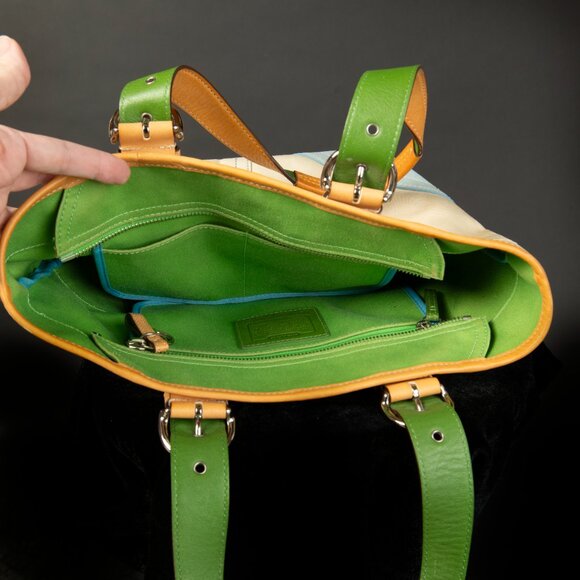 COACH Hampton Soho Canvas Tote Bag Cream - Picture 9 of 16